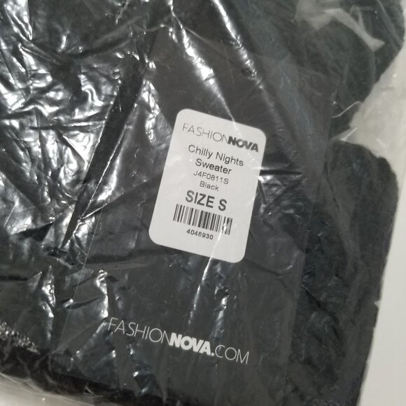 NWT FASHION NOVA Chilly Nights Sweater Color Black Size S - Picture 7 of 8